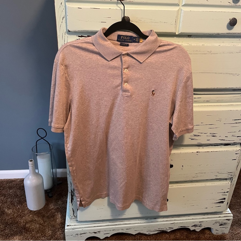 Ralph Lauren Men's Polo Shirt in Tan. Classic Fit, size medium.